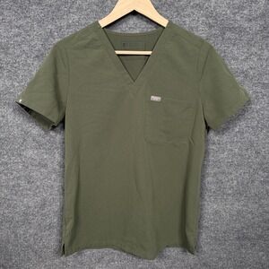 Figs Size Small Scrub Top Olive Green Technical Collection Poly Blend PO# 3075